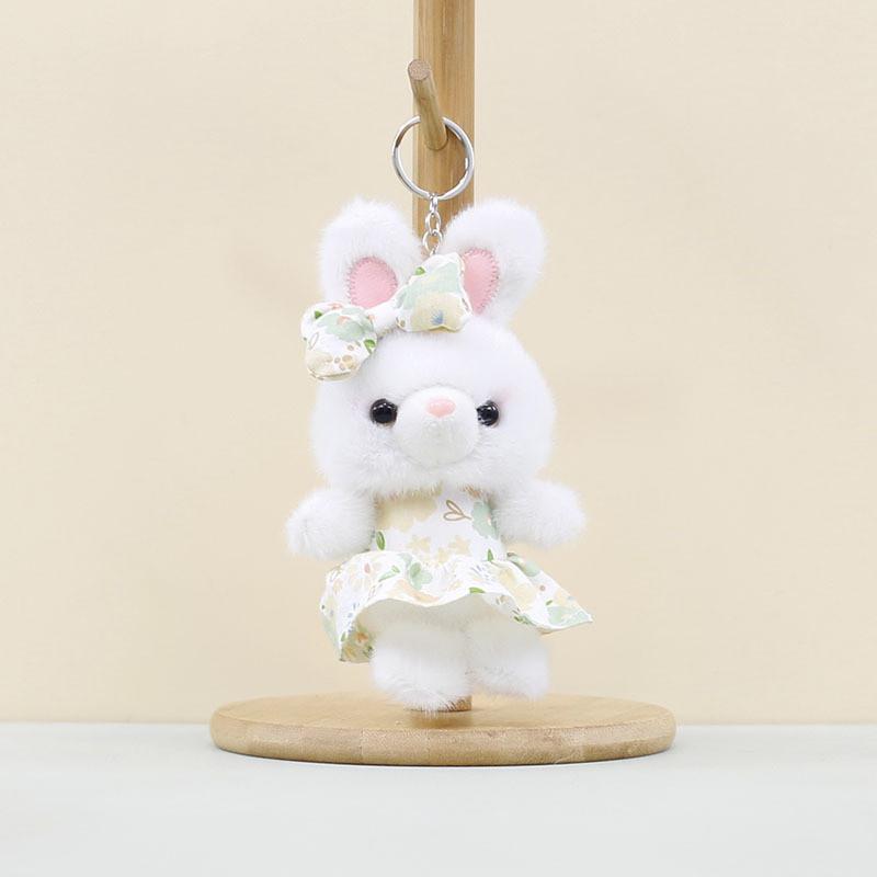 Cute Bunny Plush Toy Keychain Soft Pp Cotton Rabbit Doll In Charming Colorful Dress Designs
