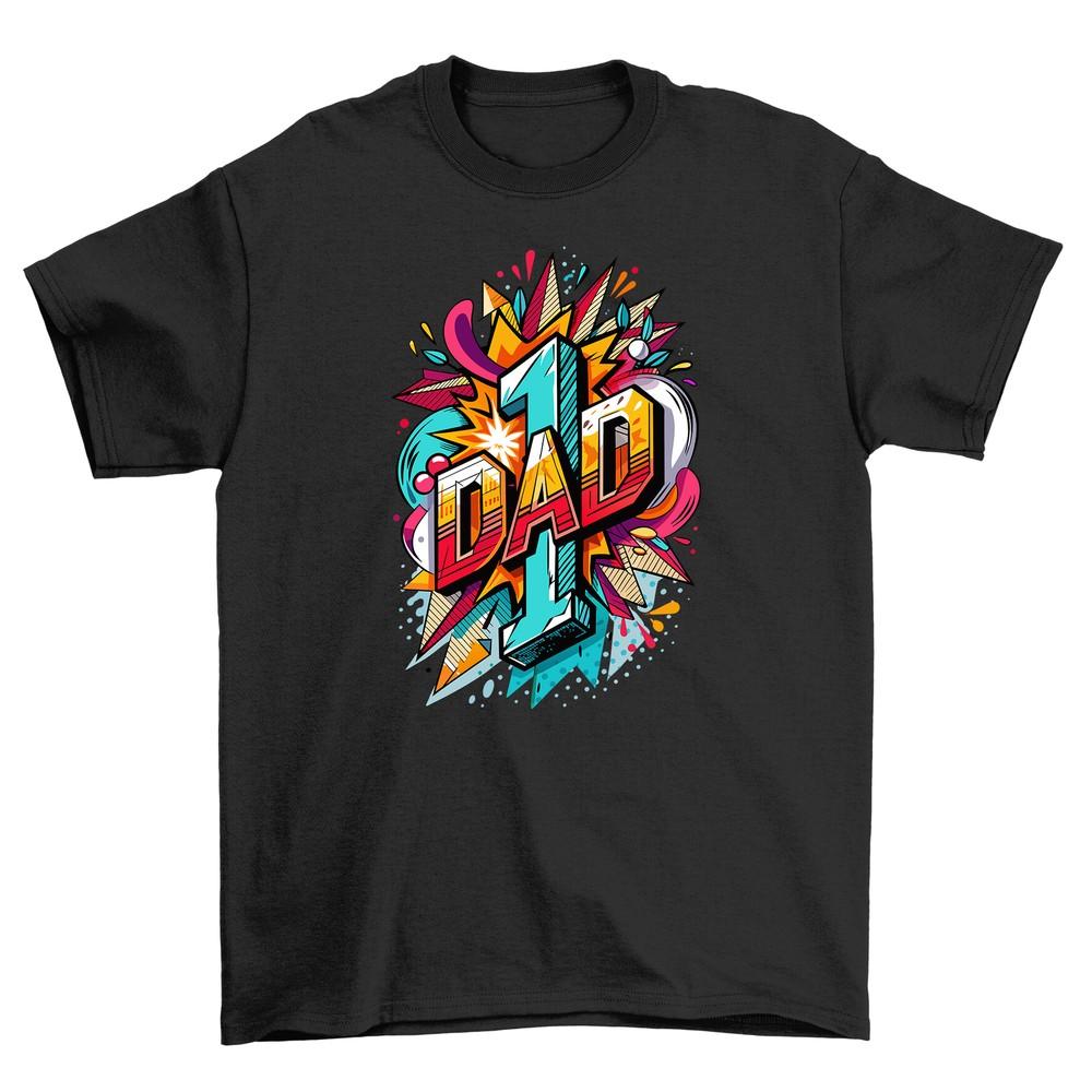#1 Dad T-shirt - Because Every Dad is a Superhero! Funny and Cool Tee, Unisex Prin
