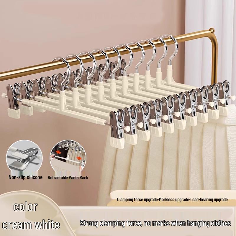 Strong No-Mark Trouser and Skirt Hanger Clips for Drying and Storage