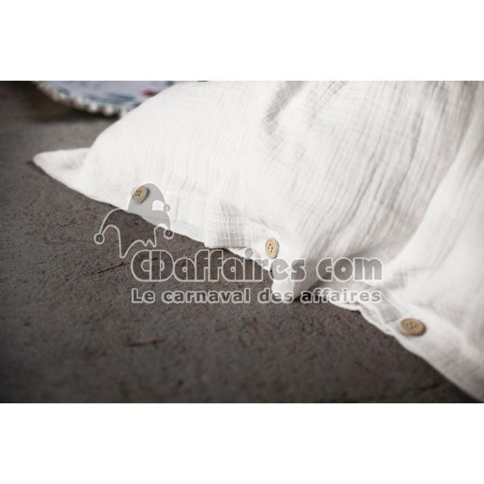 Housse de couette - Gaia - Chantilly - 240x220cm - Coton - Double Gaze - Blanc