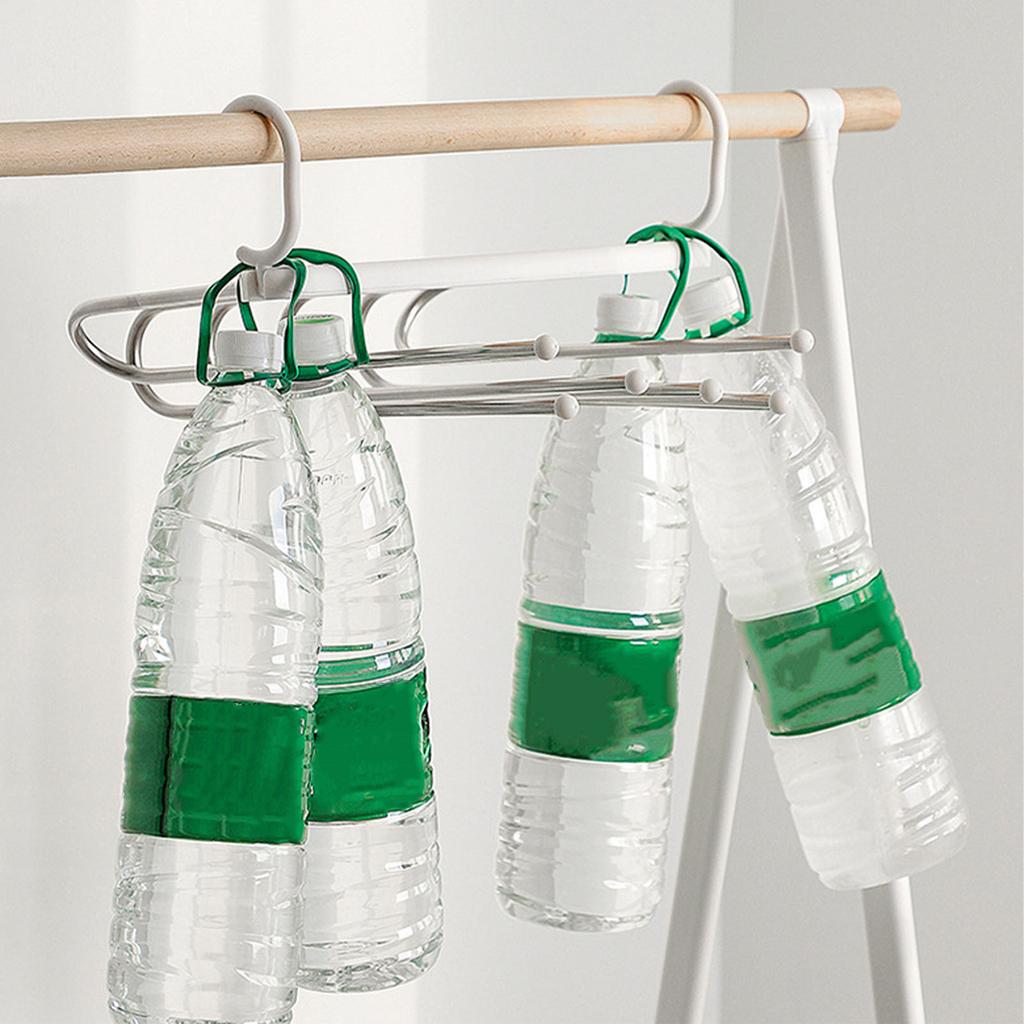 Folding Pants Rack 6 Layered Multifunctional Collapsible Stainless Steel Trouser Hangers Towel Closet Organizer White