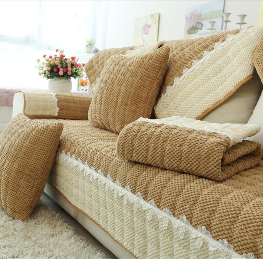 Assento de sofá de tecido de linho de algodão, capas secionais de cor sólida, toalha de sofá para sala de estar, toalha de sofá de canto para casa