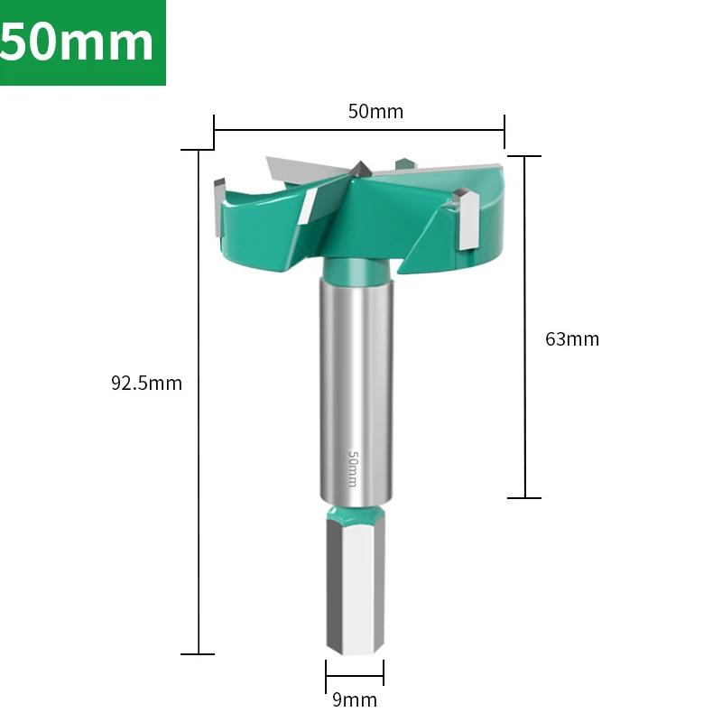 1pc 16-60mm 3-edged Woodworking Hole Opener Cutter Hinge Boring Drill Bits Hex Shank For Wood Plastics Plywood Drilling