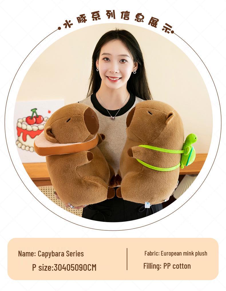 Capybara Plush Toy Doll - Cartoon Throw Pillow & Stuffed Animal Birthday Gift