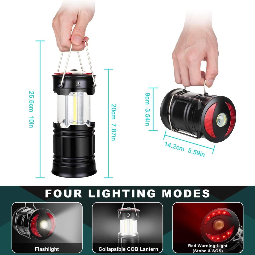 Camping Lantern Rechargeable Led Lanterns Hurricane Light With Flashlight and Magnet Base for Camping Hiking Emergency Outages