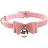 Puppy Kitten Bell Collar Velvet Bow Tie Pet Fashion Necked Bell Attached Safety Bowtie Pink