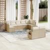 VidaXL Garden Lounge Set with Cushions 9 Pcs, Patio Sofas, Patio Furniture Set, Outdoor Furniture, Beige 3220617