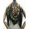 130*130Cm 100% Twill Silk Shawl Scarf Women Luxury Floral Print Square Scarves Bandana Wraps Femme Fourlard Echarpes Stoles