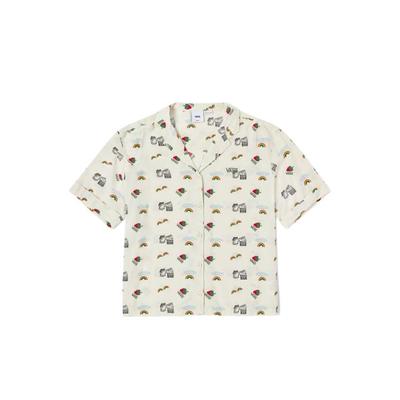 Bequemes atmungsaktives weiches leichtes kurzärmeliges Hemd Damenhemden Beige VN00039P3KS