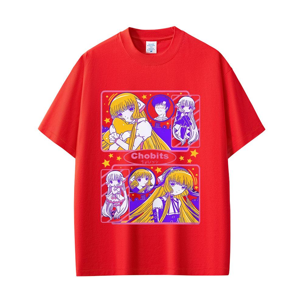 Japanese Anime Chobits Chi Graphic T-shirt Unisex Women Clothing Casual Cotton Vintage T Shirts Kawaii Cartoon Oversized T-shirts S