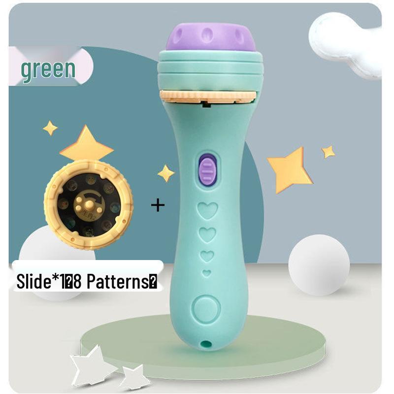 Available Children's Cognitive Cartoon Animal Projector Flashlight for Early Education
