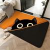 Soft Absorbent Non-Slip Rug Cute Black Cat Series Floor Mat Home Decor Doormat Bedroom Floor Mat Shower Carpet