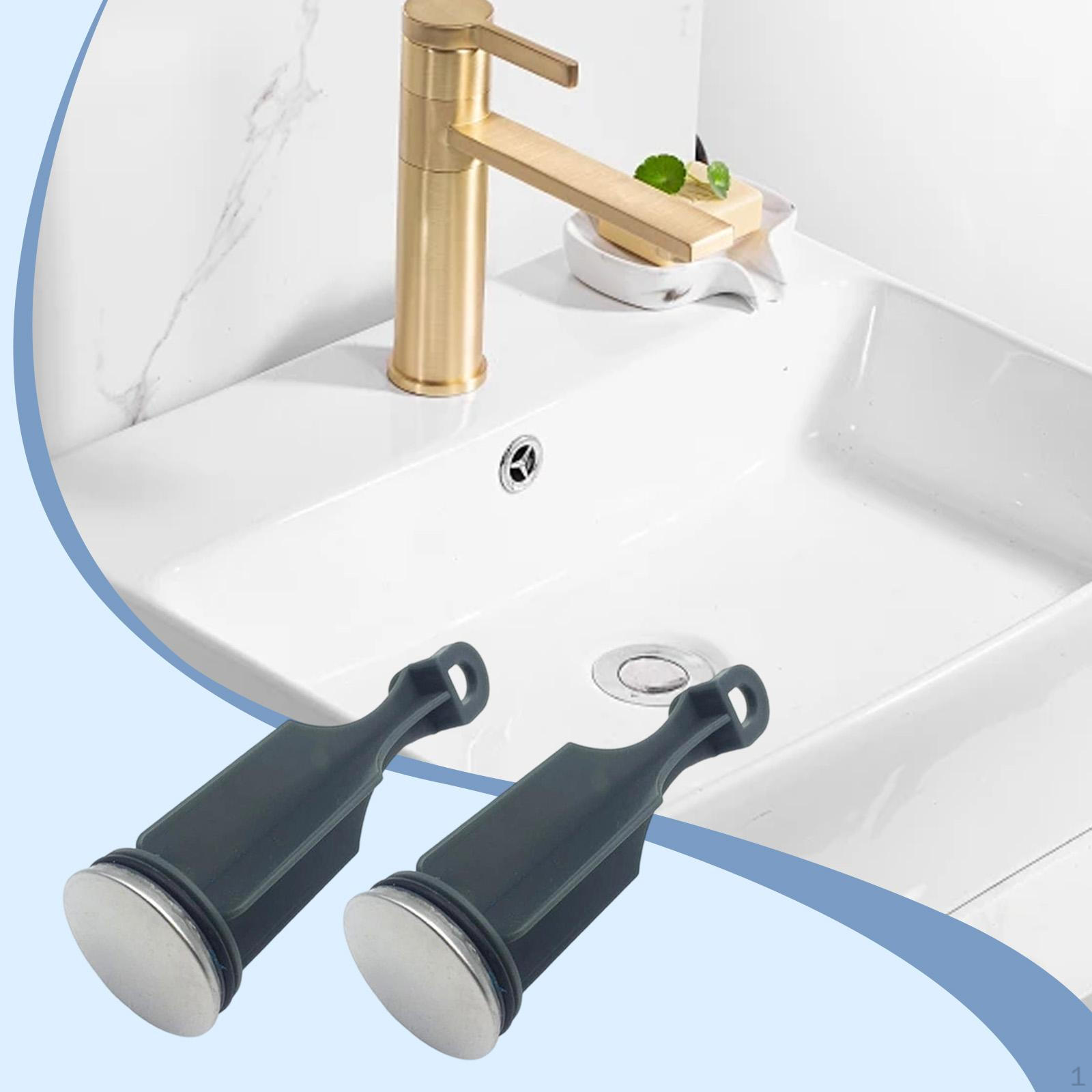 

2Pcs Bathroom Sink Popup Drain Stoppers Replacement, Household Repairing Portable European Design