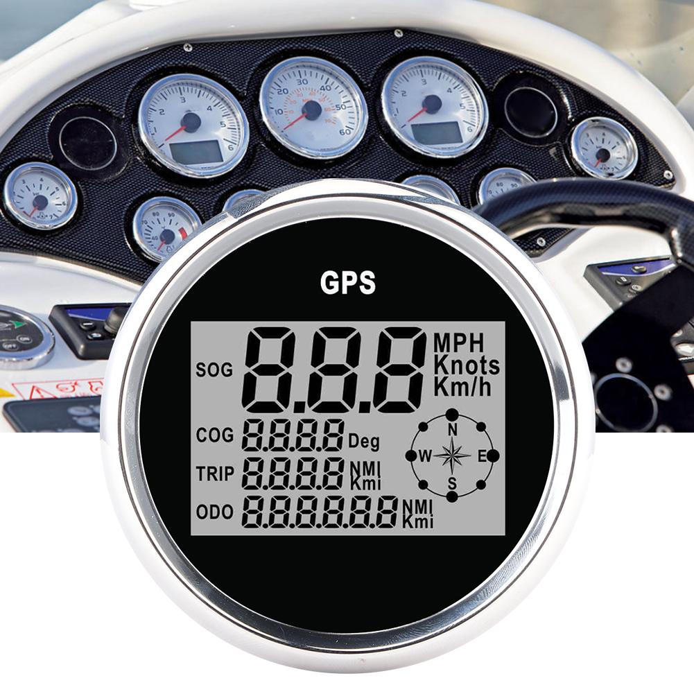 3.3in 12V 24V GPS Speedometer with Backlight Digital Gauge 0‑999 Knots KM H MPH for Car Boat Yacht Vessel