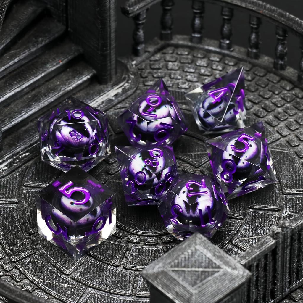 Spitzes Harz Longan Bewegliches Baldur's Gate Würfelset Dungeons & Dragons Brettspiel DND Cthulhu Laufgruppe