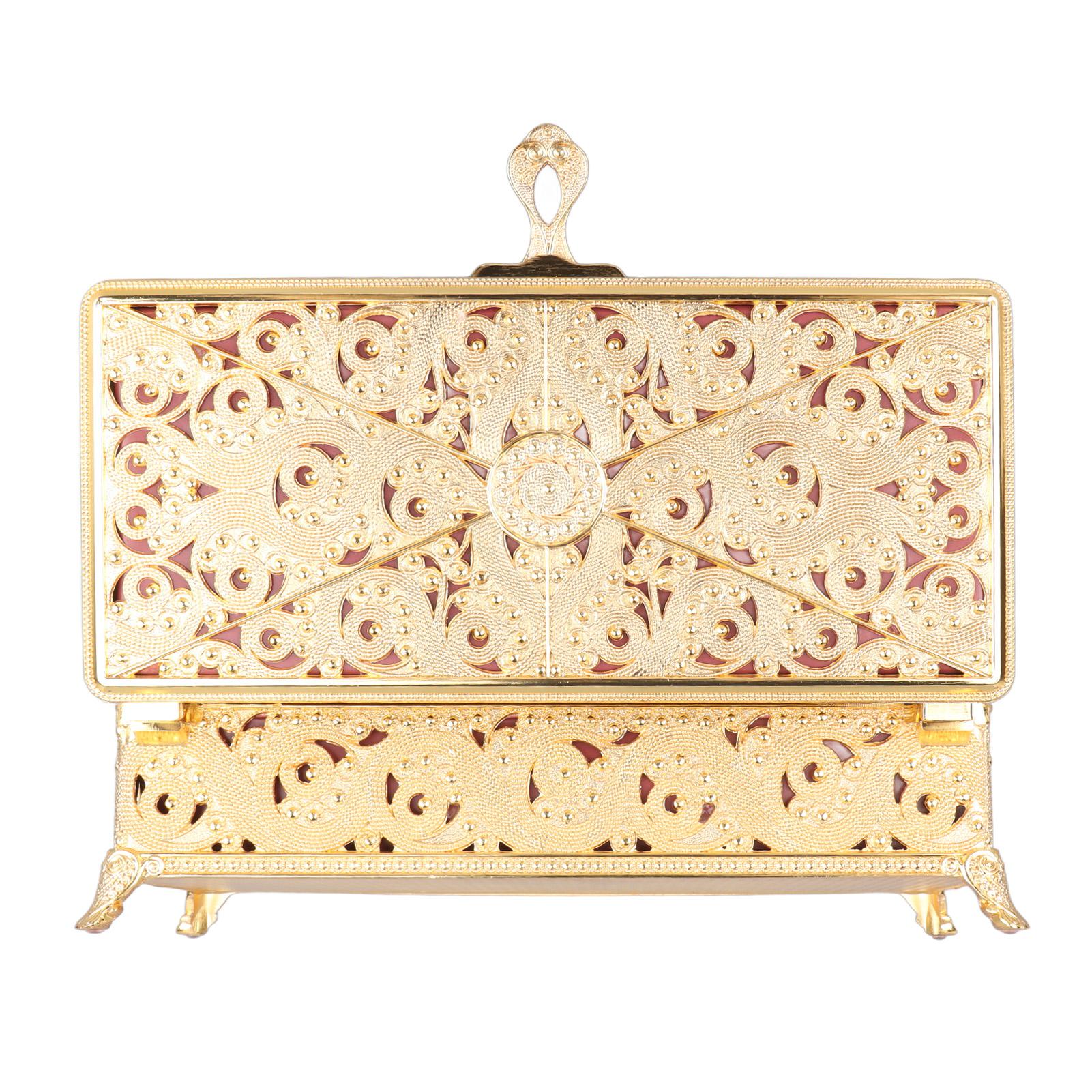 

Vintage Metal Jewelry Box Soft Rust Rectangular Trinket Box for Girl Women Necklace Earrings Rings