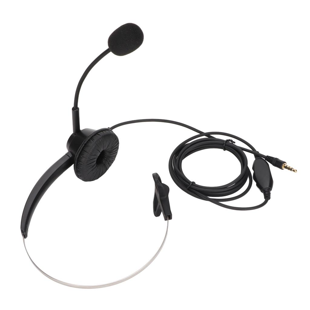 3,5-mm-Callcenter-Headset mit Geräuschunterdrückung, einohriger Kundenservice-Kopfhörer mit Mikrofon für VOIP-Telefone