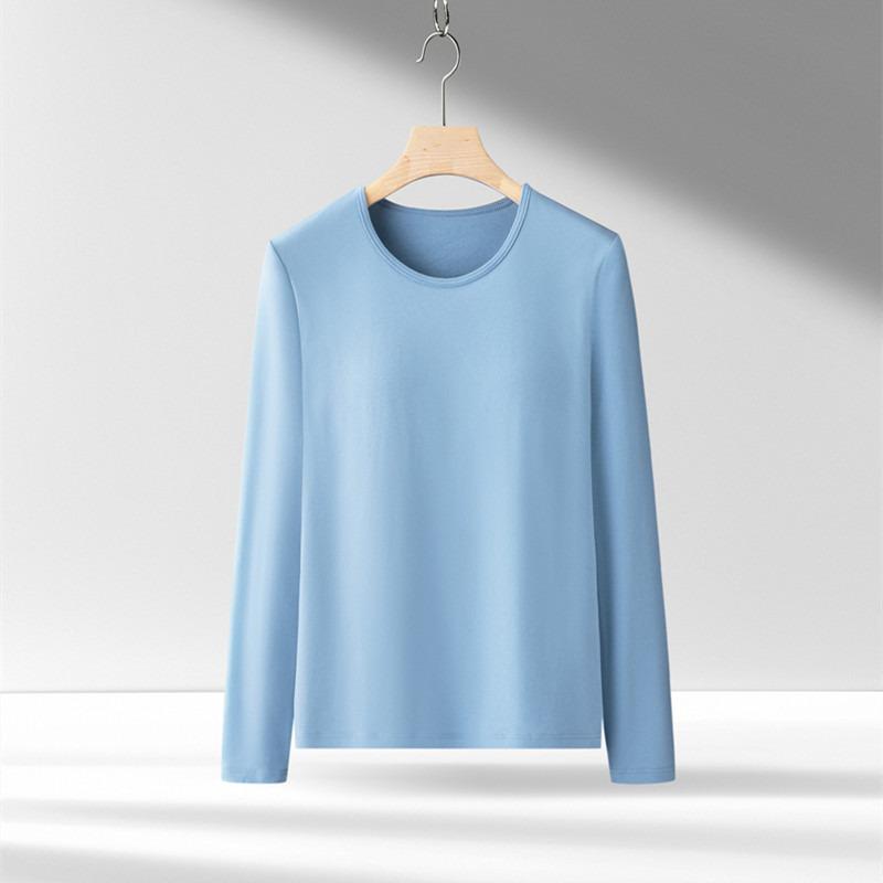 Modal Long-Sleeve Women's Base Shirt with Chest Pads, No Underwire, Integrated Cup, Autumn/Winter Outerwear & Sleepwear