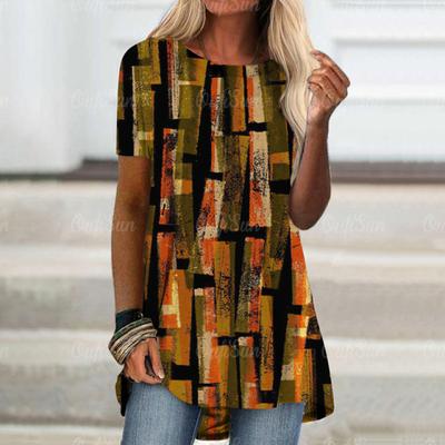 Abito T-shirt da donna Abito a T Mini abito corto Mezza manica Stampa animalier gatto Primavera Estate Girocollo Elegante Casual XS-8XL