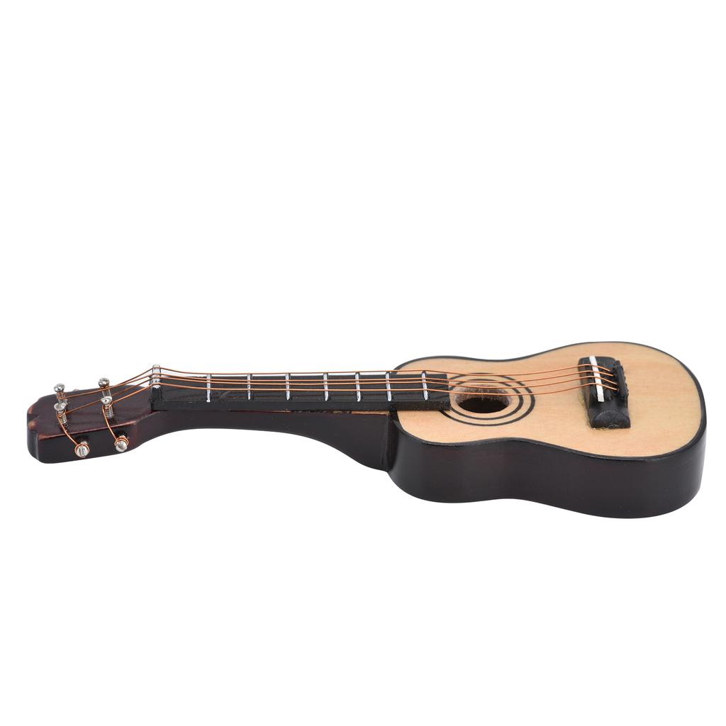 1/12 Scale Dollhouse Miniature Wooden Guitar Mini Guitar Display Model Dollhouse
