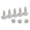 Hex Washer Self-Tapping Screws, 304 Stainless Steel Hex Flange Sheet Metal Screws, M4x12mm, 25 Pieces