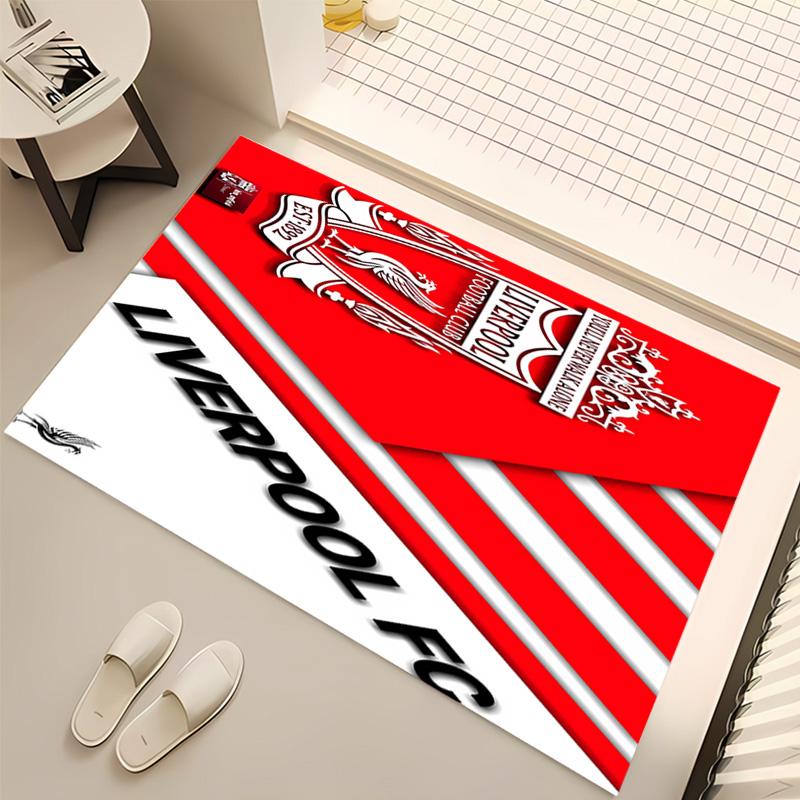 1pc Liverpool FC logo Print Area Rug - Soft, Washable Non-Slip Indoor Mat, Living Room, Home Office Decorative Rug,Office Decorative