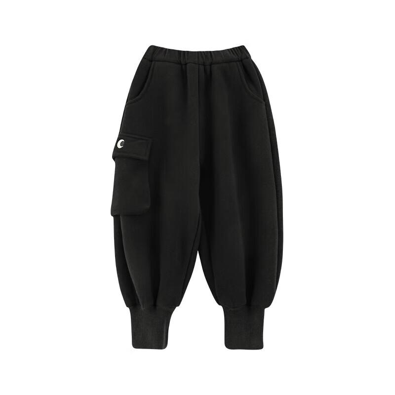 Yoyou Boys  Fleece-Lined Big Eye Embroidered Sweatpants 110 cm