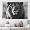 African Lion Black And White Tapestry Wall Hanging, Velvet Wall Tapestry No Damage Backdrop Poster Wall Art For Bedroom Living