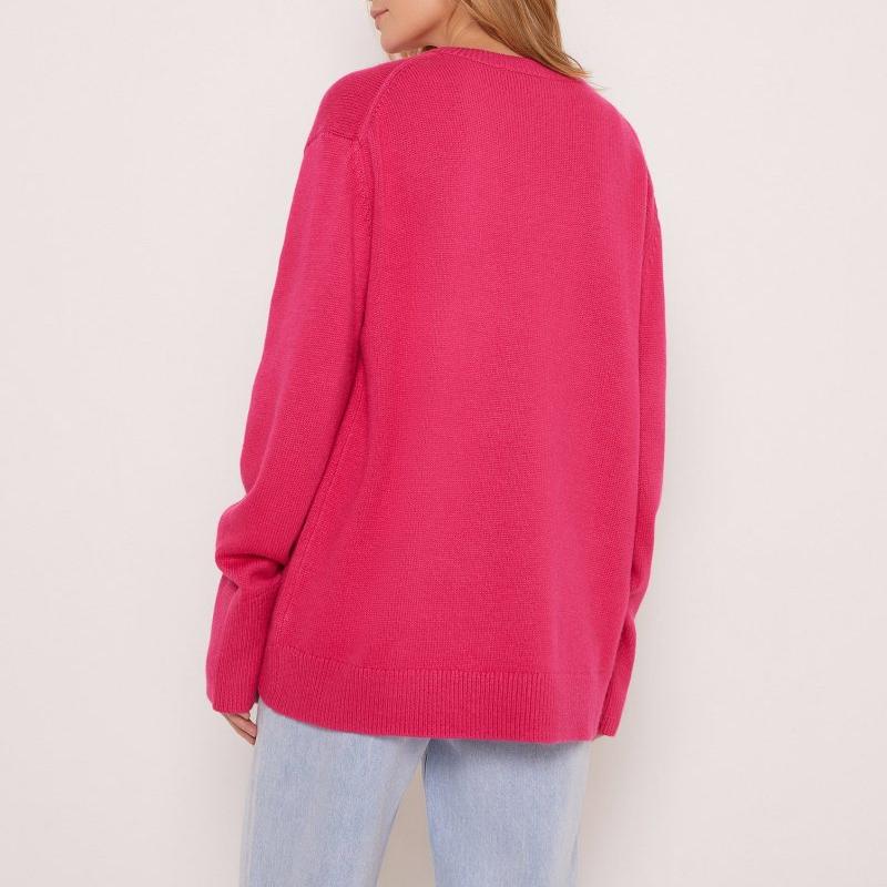 Autumn and Winter Women's Knitwear Round Neck Loose Solid Color European and American Sweater Women