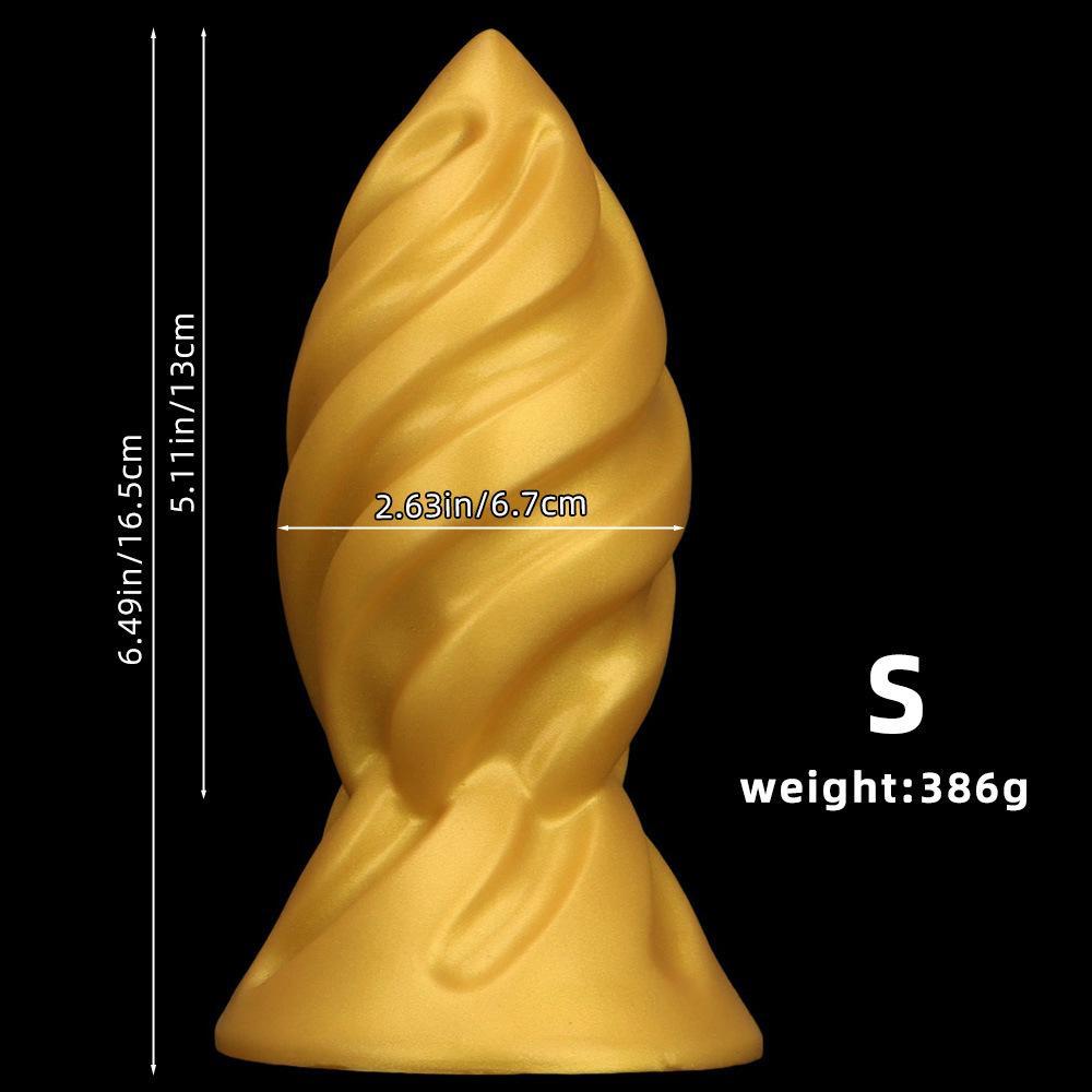 Riesiger Goldener Weicher Silikon Realistischer Dildo Buttplug Erwachsenen Analspielzeug Fisting Großer Schwanz Penis
