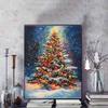 5D Christmas Tree Full of Diamond Painting Set, DIY Colorful Round Gemstone Crystal Decoration Painting Crafts and Artworks, Decorative Wall