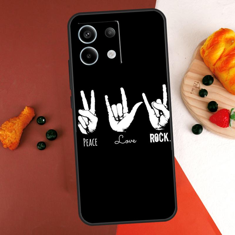 Rock Roll Skull Case For Xiaomi Redmi Note 14 13 Pro 9 10 11 12 Pro 10S 11S 12S Redmi 13C 10C 12C 14C Coque