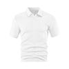 Mens Casual Solid Color Textured Short Sleeve Polo Shirt