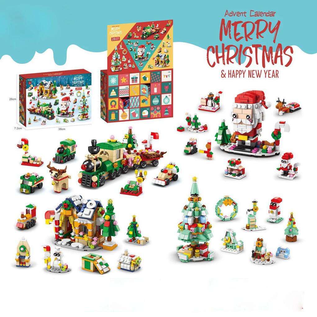 TOYLINX DIY Toys Christmas Series Building Block Education Set Kids with Multiple Christmas Elements for Holiday Decorations