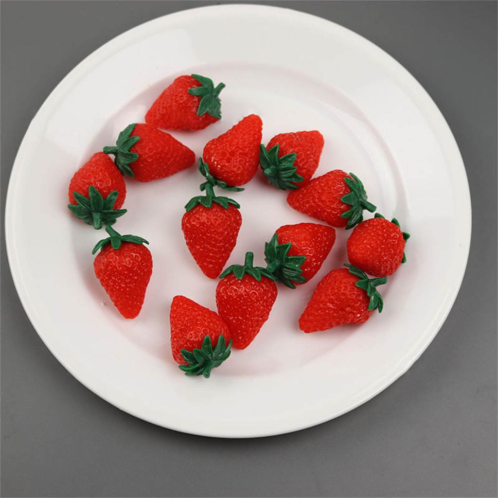 10pc Artificial Strawberry Realistic Strawberry Decors Simulations Fruit Model Photography Props Shop Kitchen Decoratons