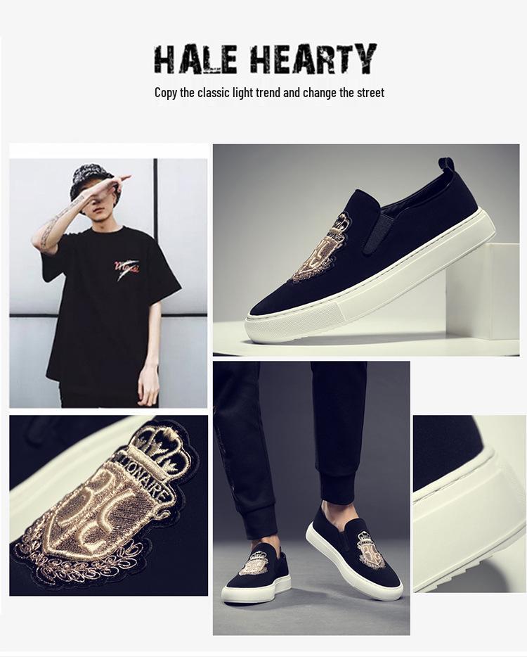 Men's Trendy Summer Slip-on Loafers - British Embroidery & Comfort