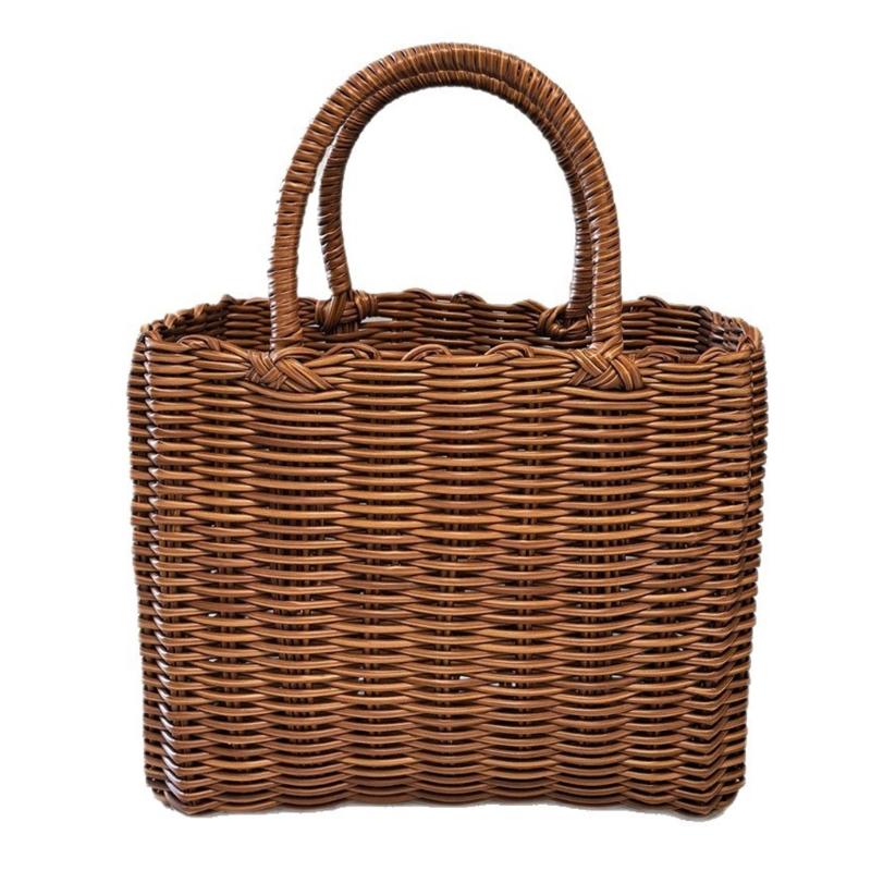 Wear Resistant PVC Woven Picnic Basket For Camping Outdoor Gatherings And Beach Parties With Large Capacity