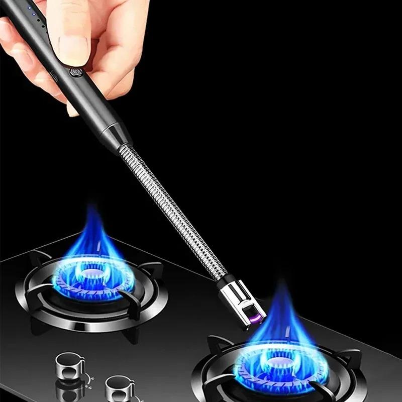 New Windproof Kitchen Electric USB Lighter Candle Barbecue Camping Rechargeable Arc Flameless Plasma