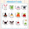 12 Pcs Hamster Hats, Cute Mini Hat Small Animals Hat with Adjustable Rope, Tiny Hats for Snakes Lizard Guinea Pig Bearded Dragons Holiday Party