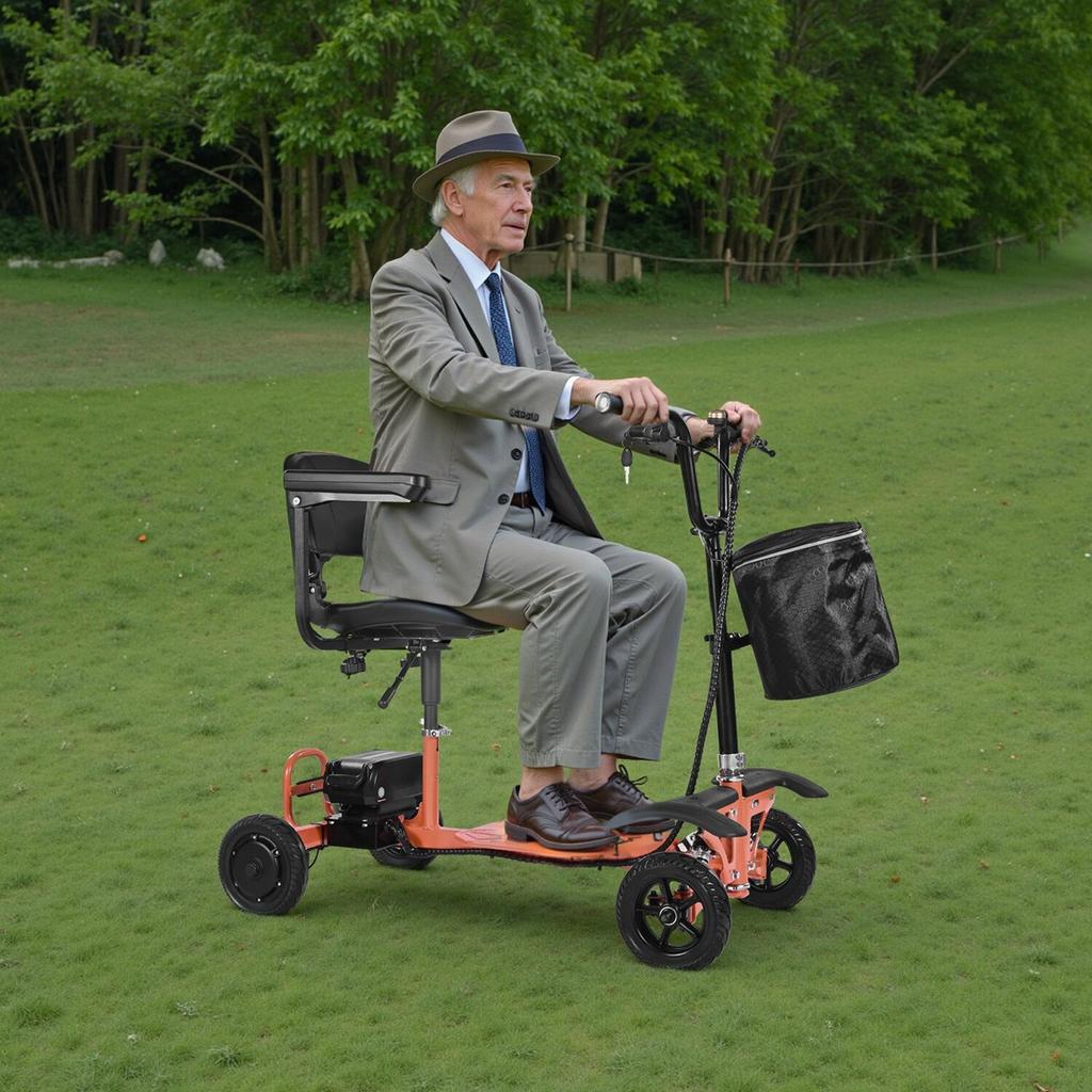 Scooter elettrico pieghevole a 4 ruote per adulti e anziani, Scooter elettrico con capacità di carico 120 kg, Sedia a rotelle da viaggio all-terrain con batteria al litio da 48V