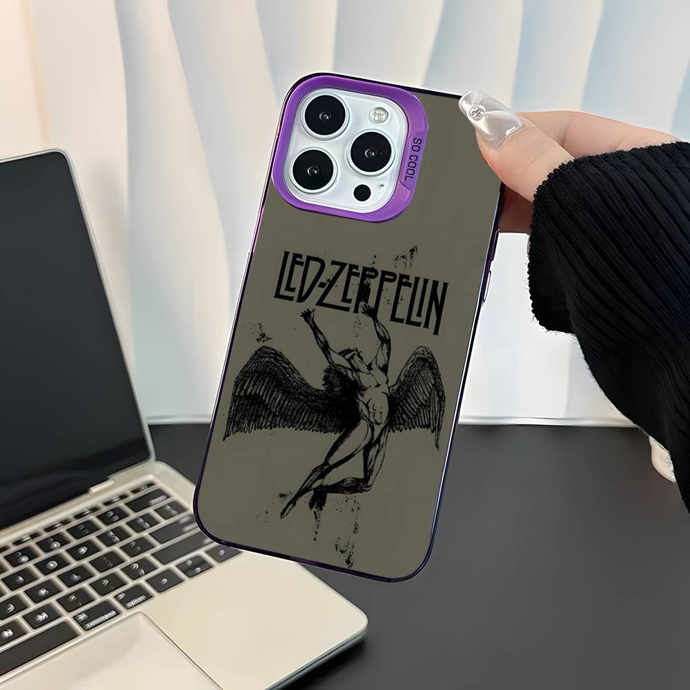 Hot L-Led Z-Zeppelins Band Phone Case For iPhone 17,16,15,14,13,12,11,Mini,Pro,E,SE4,XS,MAX Purple Candy Matte Cover