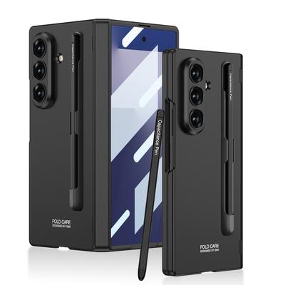 Étui pour téléphone portable Samsung Zfold7 Pliant magnétique Film entièrement encapsulé Charnière à axe Fente pour stylet avec stylet