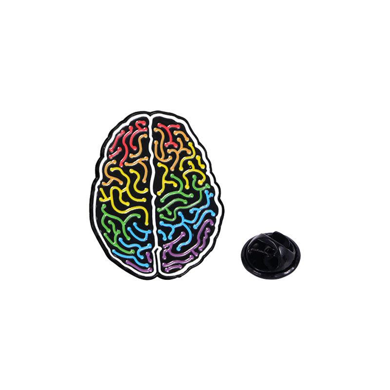 Colored Brain Organ Enamel Brooch Fashion Personalized Brain Shaped Zinc Alloy Badge for Clothes Backpack Bag Decoration Accessory