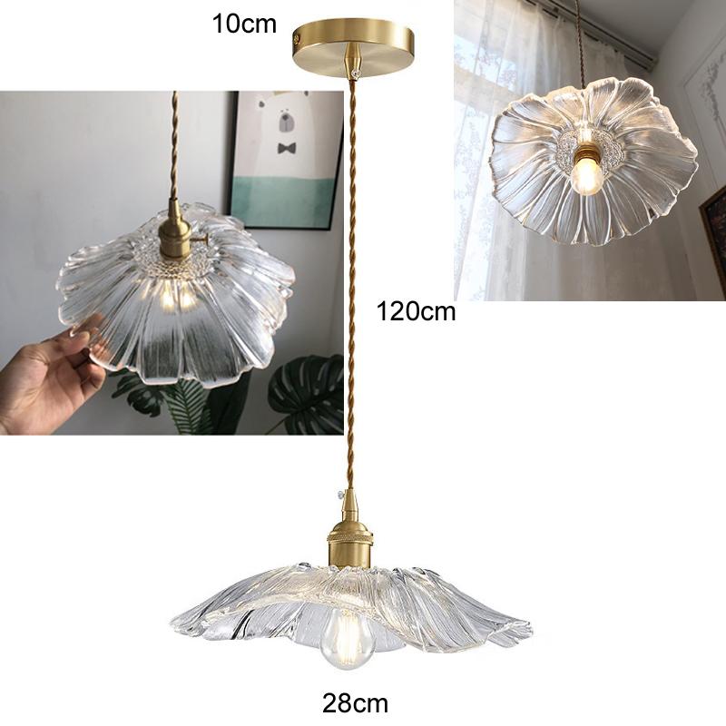 Vintage Ripples Glass Pendant Lamp Bedroom Dining Room Kitchen Retro Pendant Light Indoor Decor Hanging Light Ceiling Chandelier