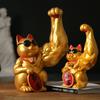 New Year's ornament rich cat vigorously arm muscle unicorn arm hair wealth cat office opening gift robbing wealth cat ornament