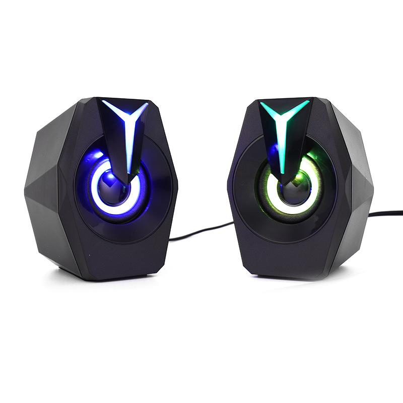2.0 Luminous RGB Gaming Speakers, Seven-Color Computer Esports Speakers