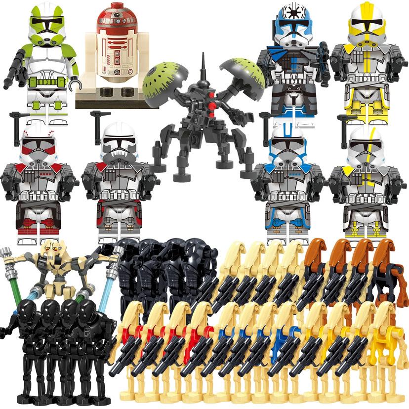 Star Wars Kampfdroide Bausteine Spielzeugfiguren Set für Jungen, DIY Montage Puzzle Steine Bausatz, Beutel mit Mehreren Stilen