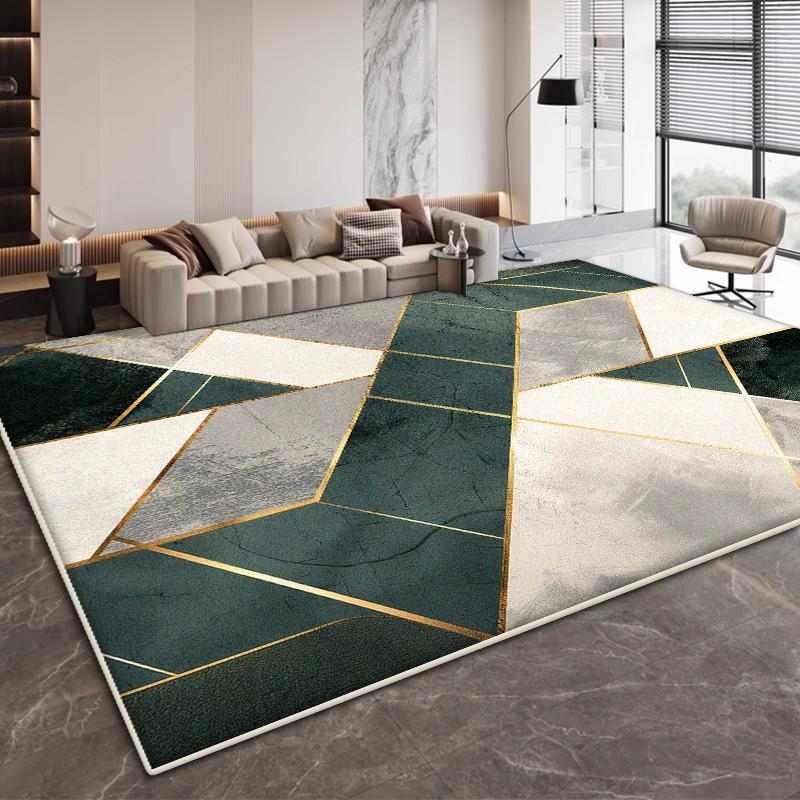 Modern Geometric Design Living Room Carpet Simple Decoration Bedroom Non-slip Large Rugs Office Coffee Tables Soft Mat Washable