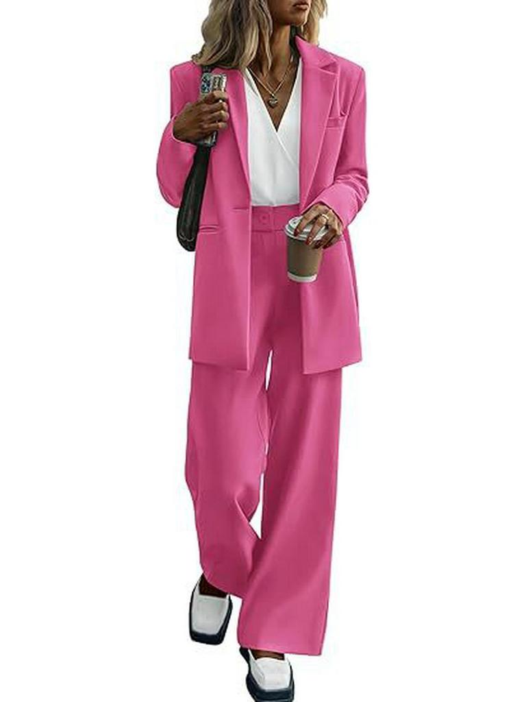 2025 Women's Autumn/Winter Fashion: Elegant Solid Color Suit & Pants Set