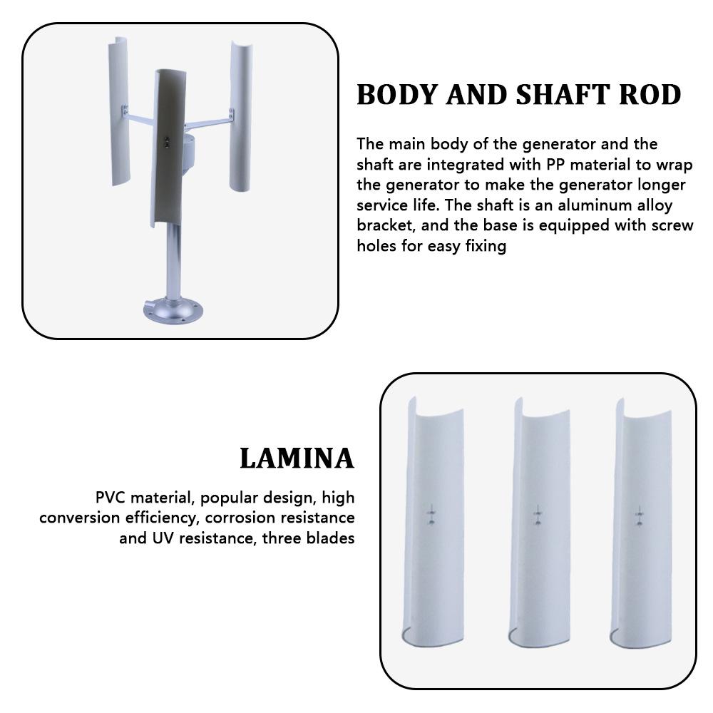 Vertical Axis Wind Turbine Model Three-phase Permanent Magnet Generator Windmill Toy Night Light Making DIY Display